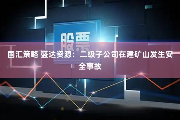国汇策略 盛达资源：二级子公司在建矿山发生安全事故